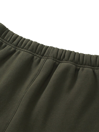 Solid Color Fleece Straight Leg Sweatpants