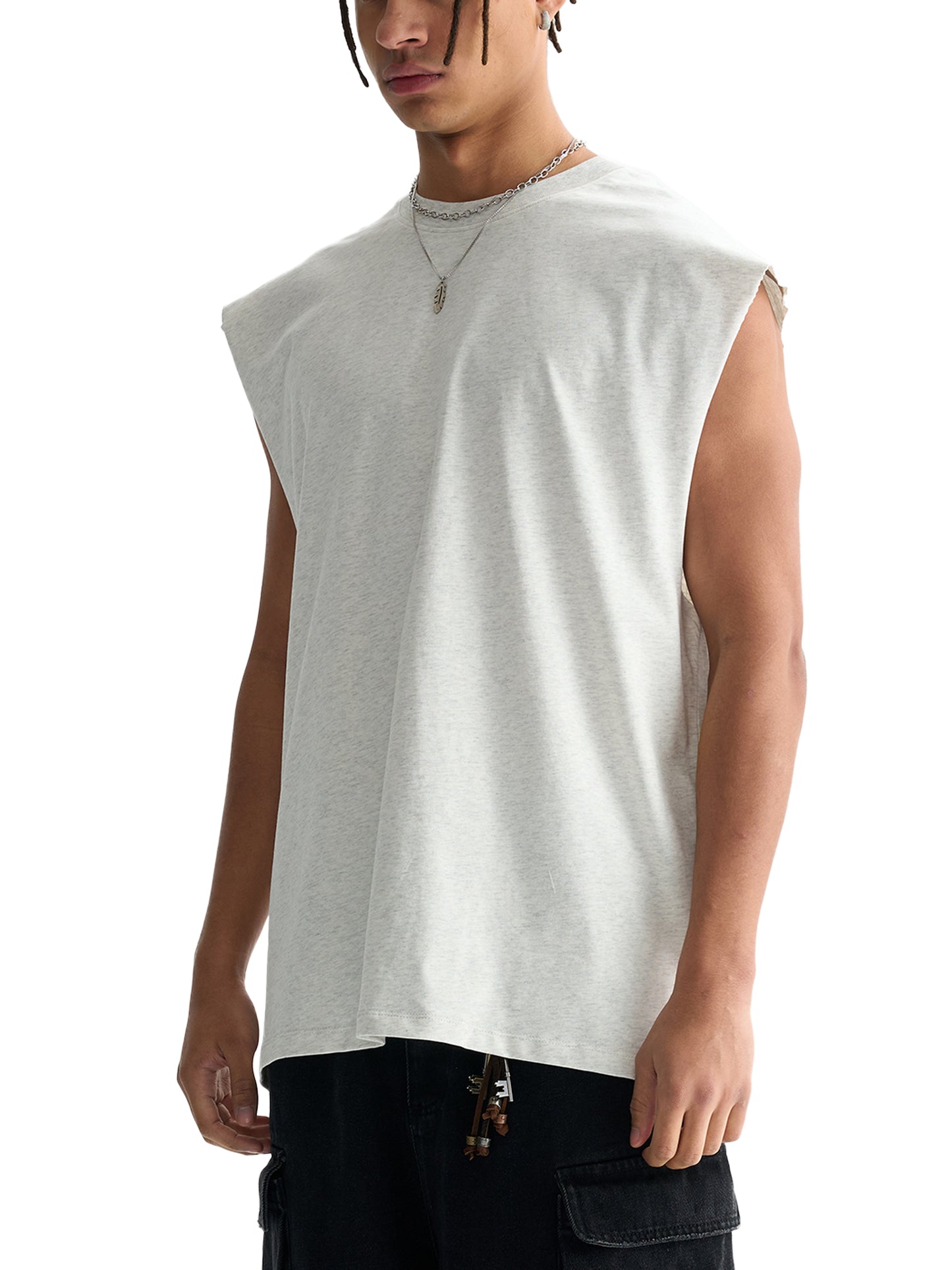 Men's Raw Edge Cotton Tank Top