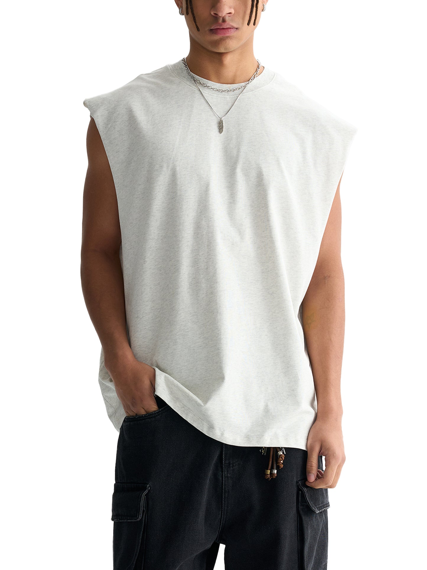 Men's Raw Edge Cotton Tank Top