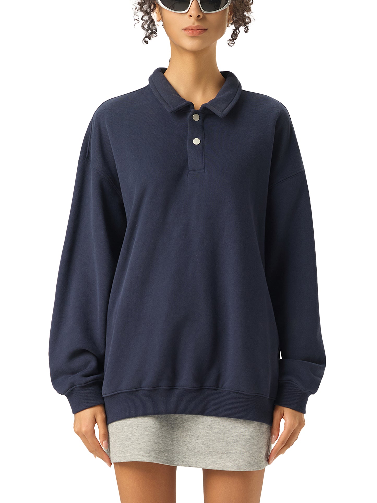 Unisex Heavyweight Polo-Collar Sweatshirt