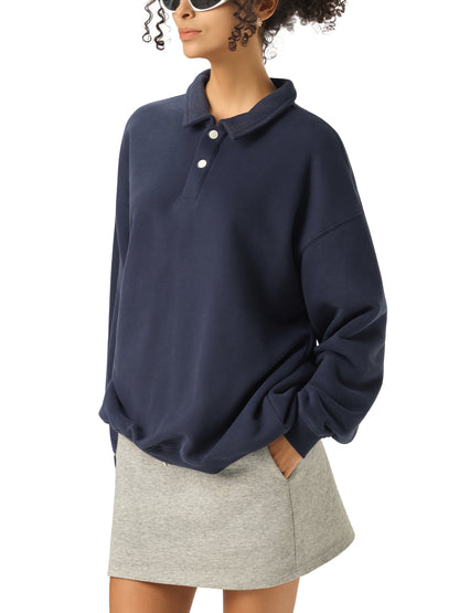 Unisex Heavyweight Polo-Collar Sweatshirt