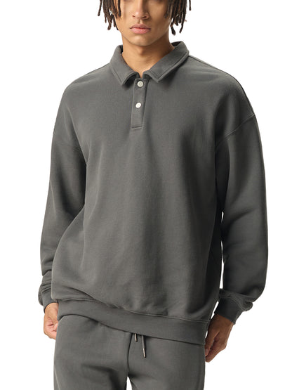 Unisex Heavyweight Polo-Collar Sweatshirt