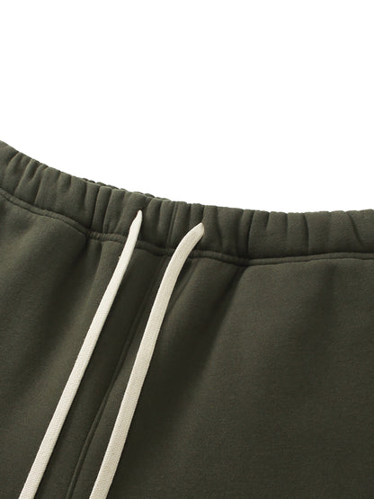 Solid Color Fleece Straight Leg Sweatpants