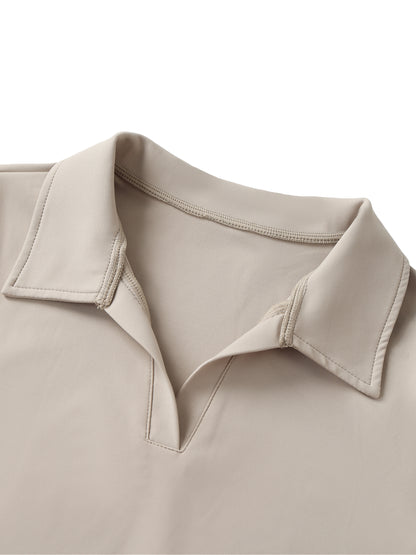 Women's V-Neck Lapel Crop Top