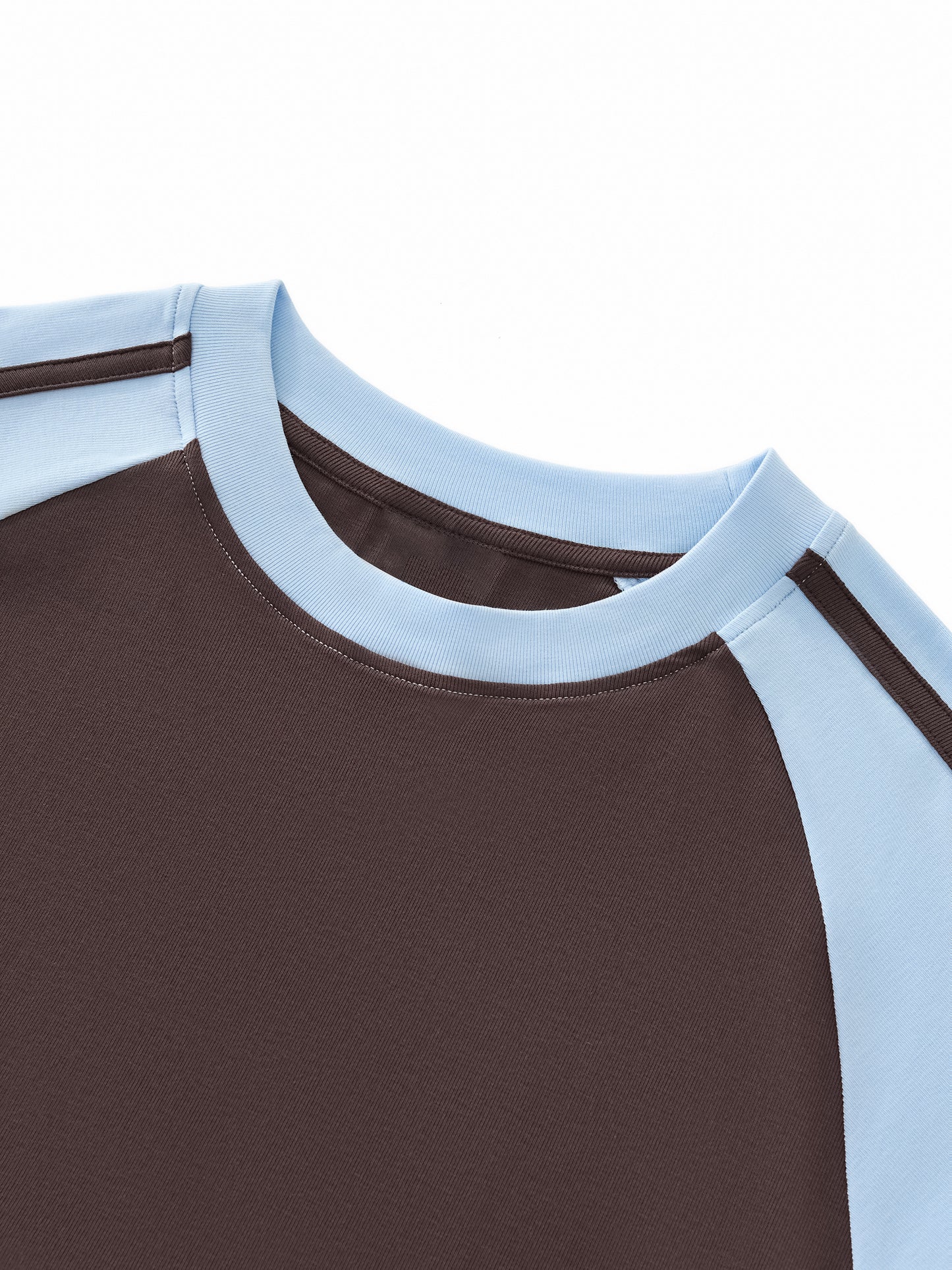 Women's Contrast Stripes Bodycon Raglan  Sleeve T-Shirt