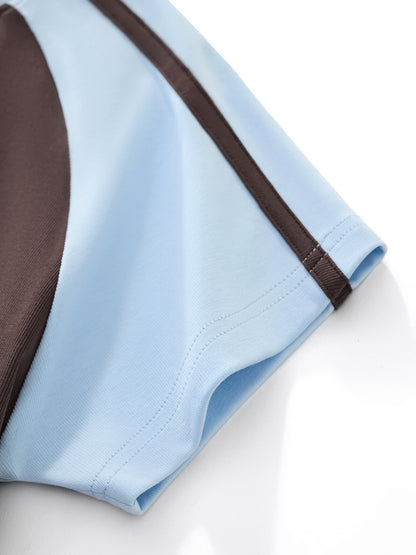 Women's Contrast Stripes Bodycon Raglan  Sleeve T-Shirt