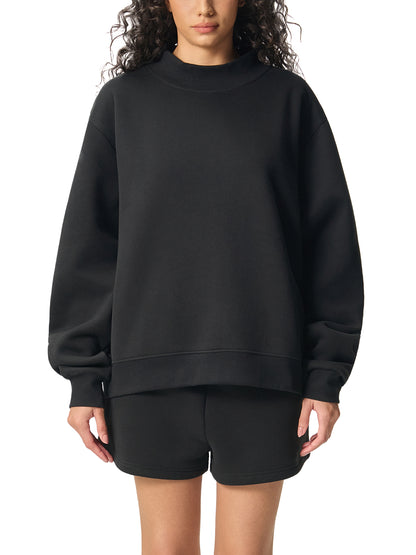 Women’s Essential Fleece Mock-Neck Crew Sweatshirt