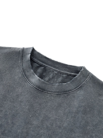 Men's  Snow Wash Raw-Hem Boxy T-shirt