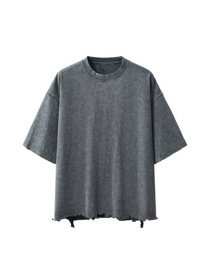 Men's  Snow Wash Raw-Hem Boxy T-shirt