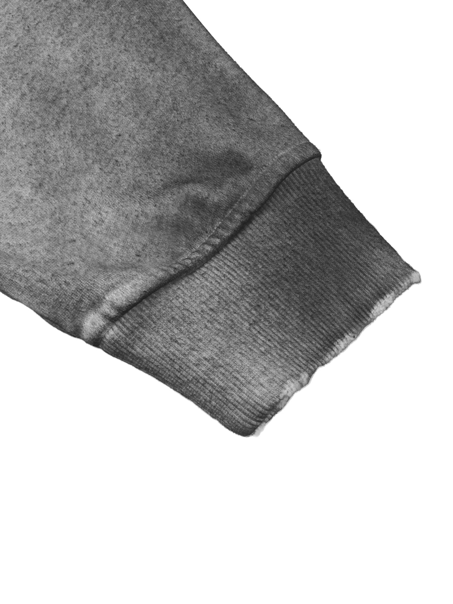 Sun Fade Frayed Raw Edge Fleece Zip Hoodie