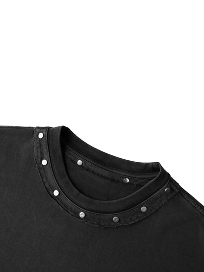 Men's  Washed Boxy Studded T-Shirt