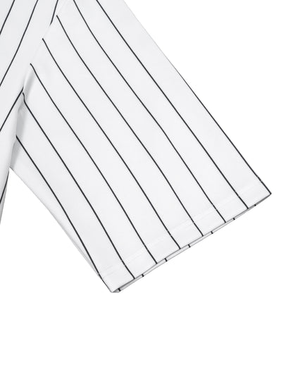 Unisex Striped Full-Zip Baseball Jersey