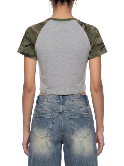 Women’s Camo Raglan Crop T-Shirt